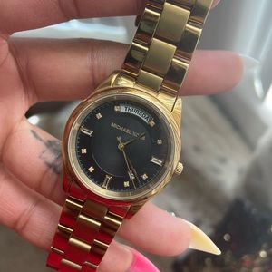 Michael Kors Black Face, Gold Hardware Watch